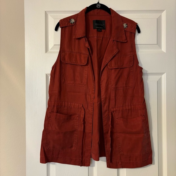 Sanctuary Anthropologie Terracotta Utility Drawstring Vest 100% Tencel size M - Picture 3 of 9